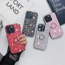Bling Glitter Case for Samsung Galaxy A13 5G for Women Girls,Cute Sparkle Soft TPU Cover with Ring Kickstand Phone Case for Samsung Galaxy A13 5G/ Galaxy A04s CZ-Silver