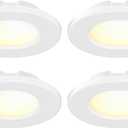 4 Inch Small Flush Mount Ceiling Light: LED Mini Surface Mount Light for Bedroom, Hallway, Kitchen,120V, 60W,5CCT Selectable, ETL, Wet Rated, White/4 Packs