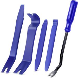 GOOACC 5PCS Auto Trim Removal Tool Kit No-Scratch Pry Tool Kit for Car Door Clip Panel & Audio Dashboard Dismantle -5PCS (Blue)