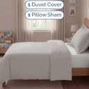 Duvet Cover Twin/Twin XL Size Set - Extra Soft Twin/Twin XL Duvet Cover 68" x 90" with 1 Pillow Sham - Hotel Luxury, Easy Care, Fade Free w/ Zipper Closures & Ties - Comfy & Breathable (Light Grey)