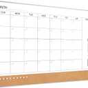 ARCOBIS Dry Erase Calendar with Cork Board for Wall, 36"x 24" Magnetic Calendar Whiteboard with Silver Frame, Monthly Combination Board for School, Home, Office
