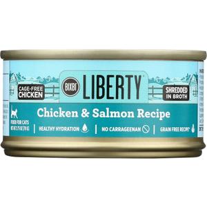 BIXBI Liberty Canned Wet Cat Food - Grain Free, Chicken and Salmon Recipe in Broth, 2.75 Ounce (Pack of 24)