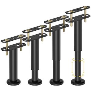 Wlrrcwdttc 4 Pcs Adjustable Height Bed Support Legs 5.9-10.5 inch, Bed Frame Center Support Legs for Bed Frame/Bed Center Slat/Furniture,Heavy Duty Metal Bed Replacement Legs Bed Slats Support Legs