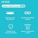 INTEX 28011E Solar Pool Cover: For 10ft Round Easy Set and Metal Frame Pools Insulates Pool Water Reduces Water Evaporation Keeps Debris Out Reduces Chemical Consumption