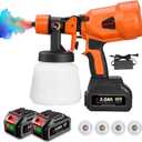 Cordless Paint Sprayer with 21V 2 x 3.0Ah Batteries, 1200ML Spray Paint with 4 Nozzles, Electric Paint Sprayer for House Painting, Paint Sprayers for Home Interior, Fence, Cabinets