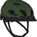 Retrospec Lennon Bike Helmet with LED Safety Light Adjustable Dial & Removable Visor (Matte Forest)