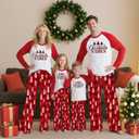 Matching Christmas Pajamas for Family Sets Holiday Jammies Sleepwear Christmas Pjs for Women Men Couples (White, L)