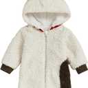 Merqwadd Toddler Baby Halloween Costume Warm Fuzzy Animal One-Piece Romper Jumpsuit Costumes Outfit (2-3T, White Dalmatian)