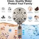 Rain Shower Head with Handheld High Pressure rainfall Shower Heads with Handheld Spray Combo Adjustable one-piece stand daul shower head Built-in Magnetic Docking and Power Jets-Nickel