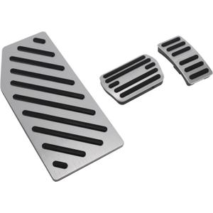 3 Pcs Automatic Foot Pedal Pads Foot Accelerator Pedal Covers for Ford Edge 2023 Aluminum Alloy Silver Tone