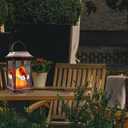 Solar Lanterns Outdoor Hanging Lanterns, Metal with Glass Cardinal Solar Lights, Waterproof Decorative Lantern Garden Decor for Outside Table Patio Yard, Memorial Gifts Grave Decorations for Cemetery