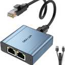 MT-VIKI Ethernet Splitter 1 to 2 High Speed 1000Mbps, Gigabit Dual RJ45 Splitter Adapter for Cat5/5e/6/7/8 Cable [2 Devices Simultaneously Networking]