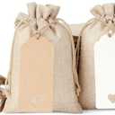 Tapleap Small Gift Bags with Drawstring - 30Pcs 4x6 Burlap Sacks for Wrapping Favors, Candy, Coffee Bean, Wooden Cross, Crucifix, For Small Business, Church, Wedding (Original)