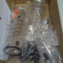 Bathroom Light Fixtures, Black Wall Sconce in Threaded Glass Indoor Vanity Lights, Modern Bathroom Vanity Light Up and Down Sconces Wall Lighting for Bathroom, Living Room - Bulb Not Included