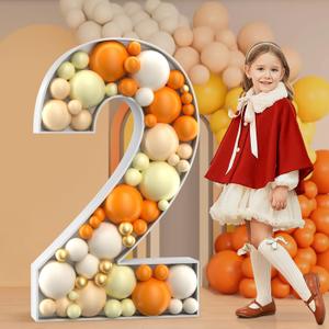imprsv 4FT Marquee Numbers, Mosaic Numbers for Balloons, Big Mosaic Balloon Frame, Number 2 Balloon for 2026 New Year Decorations, 12th 20th 21st birthday decorations, Anniversary Decor