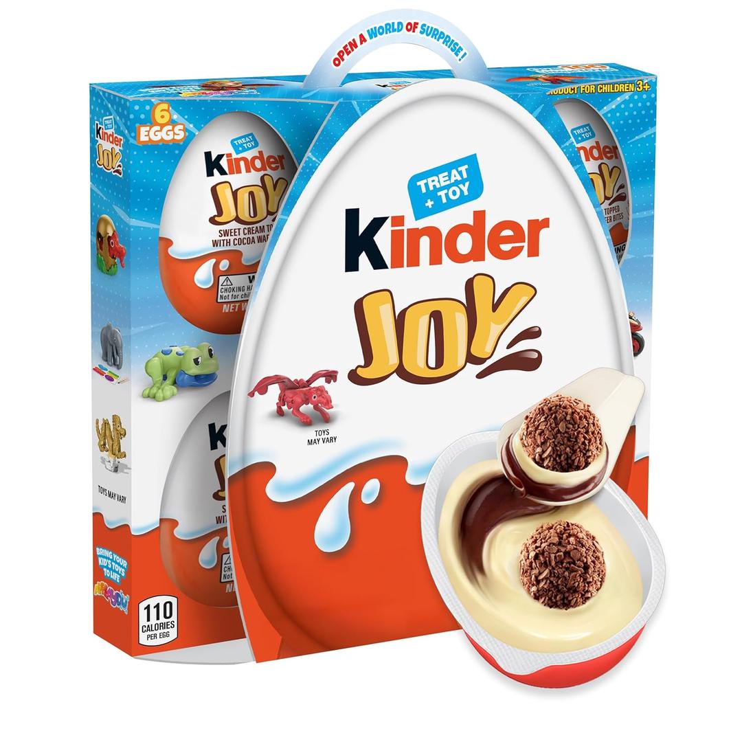 2 x Kinder Joy Eggs, Treat Plus Toy, Chocolatey Wafer Bites, Individually Wrapped, 6 Count, 4.2 oz (EXP 05/17/26)