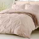 Queen Duvet Qover Cotton 800 Thread Count 100% Egyptian Cotton Long Staple Quilt 1 Duvet Cover 2 Pillow Shams Pinch Pleated Silky Soft, Breathable Cover Set 3 Piece Set for Comforter(Blush)