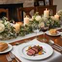 bUCLA 100PCS White Plastic Plates-10.25inch Disposable Dinner Plates-Premium Party&Wedding Plates