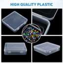 SATINIOR 24 Packs Small Clear Plastic Beads Storage Containers Box with Hinged Lid for Storage of Small Items, Crafts, Jewelry, Hardware (5.9 x 5.9 x 1.5 Inches)