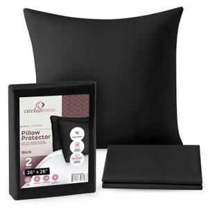 CIRCLESHOME European Pillow Protectors - 100% Cotton Breathable Pillowcases - 26 X 26 Square Pillowcases - Protects Pillows from Dirt, Dust and Debris (European- 4 Pack- 26x26)