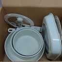 Astercook 23 Pcs Pots and Pans Non Stick Ceramic Cookware Set Detachable Handle, RV Stackable Kitchen Cooking Set Removable Handles, Oven Safe, Induction Ready, Cream White