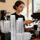 100 Pack 12oz Clear Plastic Cups with Lids and Straws, [Leak-Proof & Snug Fit] Disposable Iced Coffee Cups for Smoothies, Bubble Tea and Cold Drinks, BPA Free Crystal Clear PET Tumblers