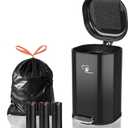 Dog Poop Trash Can Outsides, 18L/4.76 Gal Portable Waste Bin with Lid and Removable Inner Odor Control for Indoor Outdoor Dog Waste Station for Bathroom &Kitchen -45 Waste Bags