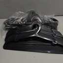 ABHENG 35 Pack Clothes Hangers, Non Slip Plastic Coat Hangers, Space Saving Hangers, Heavy Duty, Hanging Dry Wet Clothes, 16.4" x 8.3", Black, UAPY0580B