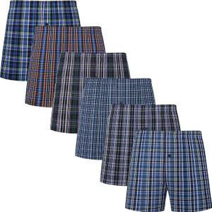 JupiterSecret Men's Boxers Underwear 100% Cotton Woven Boxers for Men Pack Boxer Shorts Assorted Colors L