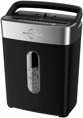 BONSEN Shredder for Home Office, 4 Gallons 8-Sheet Cross Cut Credit Card Shredder, Small Paper Shredder for Home Use, High Security Level P-4, ETL Certification (S3101)