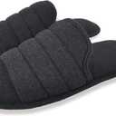 ofoot Mens Cotton Open Toe House Flat Slippers,Male Breathable Summer Indoor Slides, Memory Foam Anti Slip Sole