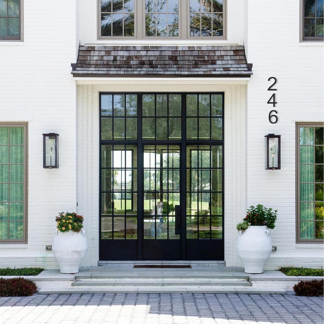 DEWEL House Numbers for Outside, 8 Inch Modern Floating Address Numbers for Farmhouse, Street, Front Door (Number 4)