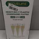FOCUSLINE 100 Pack 4.5 Oz Plastic Champagne Flutes, Clear Plastic Champagne Glasses, Disposable Toasting Glasses Recyclable Cups for Wedding Party