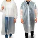 REDSTAR 2 Pack of Rain Ponchos - Long Rain Poncho Waterproof Adult Raincoats with Hood - Reusable Rain Coats for Women & Men (One Size, Clear)