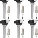 ECCPP Ignition Coil Coils&iridium Spark Plugs UF773 for Ford F150 2015 2016 2017, Fusion 2017 2018 2019, Edge 2015 2016 2018 & Lincoln MKZ 20172020, MKX 2016 2017 2018,Continental 20172020 set of 6