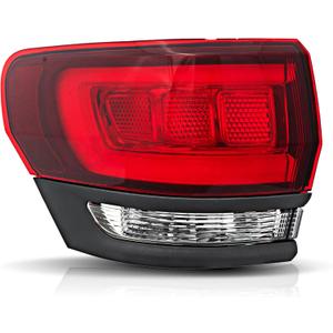 Left Driver Side Outer Tail Lights Assembly Compatible with 2014-2022 Jeep Grand Cherokee SRT Taillights Rear Brake Lamp, Replace OE#68236105AB, Black Frame