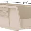 Akro-Mils 30234 AkroBins Plastic Storage Bins, Space-Saving Stackable Bins for Garage, Pantry, Craft Organization, 15" x 5" x 5", Stone, 12-Pack