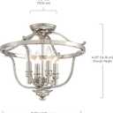 Minka Lavery Semi Flush Mount Ceiling Light 3296-613 Audrey's Point Lighting Fixture, 4-Light 240 Watts, Polished Nickel, 14.25x17.25x17.25