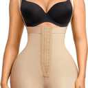 FeelinGirl Fajas Colombianas Shapewear for Women Post Surgery Compression Garment Tummy Control Shaper with Zipper Crotch (Medium, Beige)