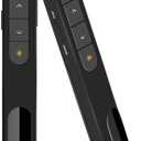 Wireless Presenter, Hyperlink Volume Control Presentation Clicker RF 2.4GHz USB PowerPoint Clicker Presentation Remote Control Pointer Slide Advancer (Black)
