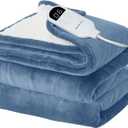 Bedsure Electric Blanket Twin with Preheat Function - Soft Flannel Heated Blanket Twin Size, Fast Heating with 6 Time Settings (Up to 10H) & 6 Heat Settings, Gifts for Grandma (62x84 inches, Blue)