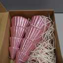 Fangoo 3Pcs Glitter Pink Tabletop Christmas Tree Figurines Foam Christmas Cone Tree Table Centerpiece DecoratioXmas Tree Ornaments for Shelf Mantel Fireplace Home Farmhouse Kitchen Party