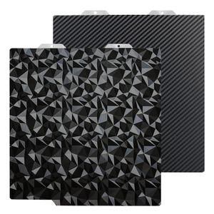 184x184mm PET+PEO Double Side Build Plate for Bambu Lab A1 Mini, Smooth Diamond PEO+Carbon Fiber PET Spring Steel Sheet Plate for Bambu Labs 3D Printer