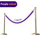 5 Feet Purple Velvet Hanging Ropes with Silver Polished Hooks Crowd Control Stanchion Ropes fit for Movie Theaters,Church,Restaurants,Hotels,Grand Openings, Concert venues, Trade Shows (2PCS)
