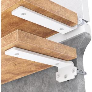 Shelf Brackets, Floating Shelf Bracket 6 Pack 8 Inch, Heavy Duty Shelf Brackets 160 lbs Load Capacity, Metal L Brackets for Shelve with 1/5 Inch Thicked Novel Shape, Brackets for Wood Shelves, White