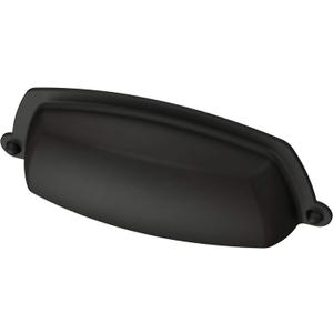 4 x Franklin Brass Cup (1-Pack) Cabinet Handles 3" Hole Center Pulls | Matte Black Hardware Kitchen Door, Drawers, Dressers, Furniture P41707K-FB-C