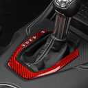 BETTERHUMZ Compatible with Ford Mustang 2024 2025 Carbon Fiber Center Console Gear Shift Display Panel Frame Sticker Car Interior Accessories (Red)