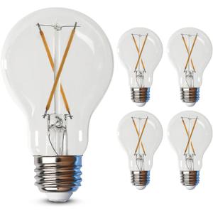 Feit Electric LED Clear A19 Medium Base Light Bulb - 40W Equivalent - 15 Year Life - 450 Lumen - 5000K Daylight - Dimmable | 4-Pack