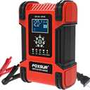 FOXSUR 12V 24V 12A Smart Battery Charger for Cars & Trucks - Fully Automatic 7-Stage Charging, LCD Display, Trickle Charger & Maintainer, Safe for AGM, Gel, Lead-Acid, Calcium Batteries