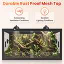 Atasuki 120 Gallon Reptile Tank, 48×24×24 Inch Front Open Bearded Dragon Terrarium, Sliding Door Screen Vent Reptile Habitat Easy Maintenance